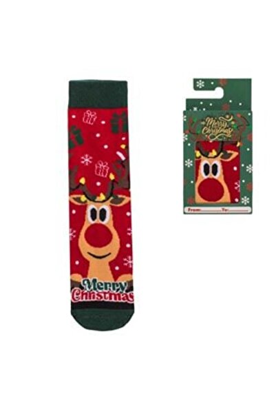 OemPlay Christmas Socks - Reindeer Figurine in Gift Box, 37-41