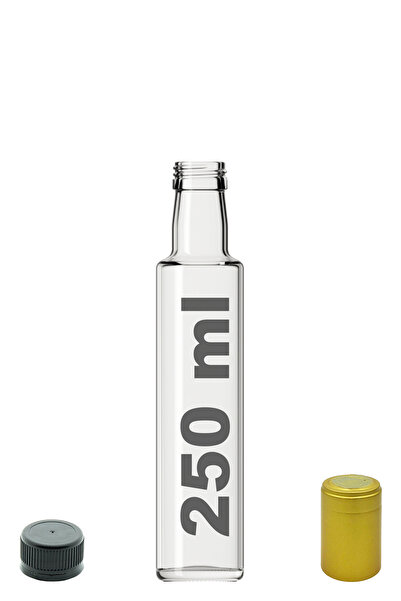 Afracam 250 ml Transparent Dorika Round 250 Cc Empty Glass Bottle with Ziploc...