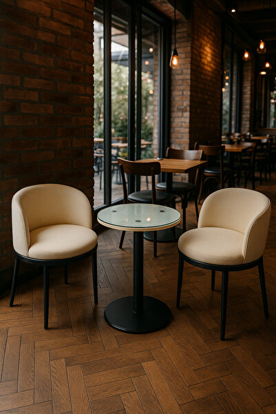 Generica Table + 2 fabric chairs - white
