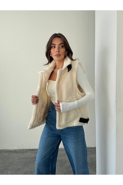 mydukkan.co Belt Detailed Fur Vest