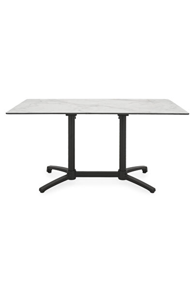 Maison Mex Masã dreptunghiularã grădină /terasă, CLEO, L.140 l.80 H.72 cm, negru/mix gri