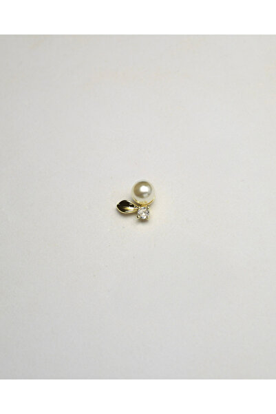 Piercing by Sever ŞEFFAF TAŞ VE İNCİ YAPRAK MODEL ÇELİK PIERCING... ALTIN/GOL...