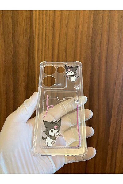 Newon Tecno Camon 20 Kuromi Printed Transparent Card Holder Silicone Phone Case (Ck6N Compatible)
