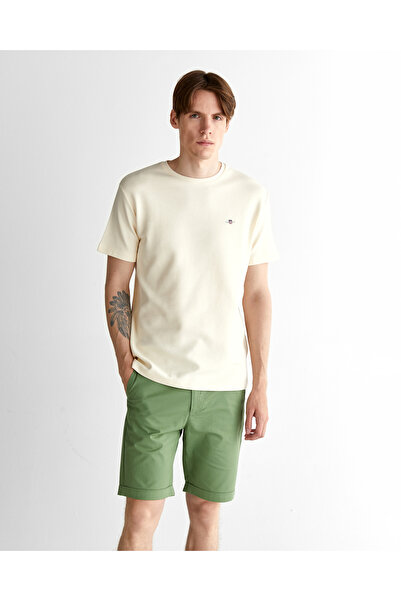 Gant Erkek Krem Bisiklet Yaka Regular Fit T-Shirt