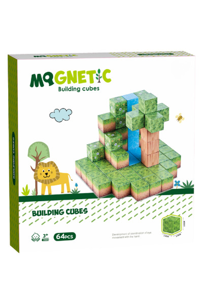 Bufnitel Magnetic cubes - In nature 64 pieces (2.5 cm)