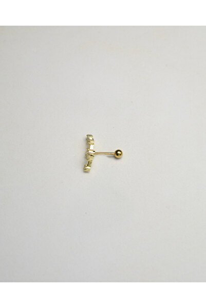 Piercing by Sever ŞEFFAF TAŞLI YILDIZLAR ÇELİK PIERCING... ALTIN/GOLD RENK (T...