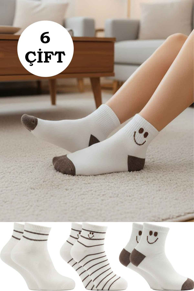 BENİSA ÇORAP Women's Towel Half Socks 6-Pack