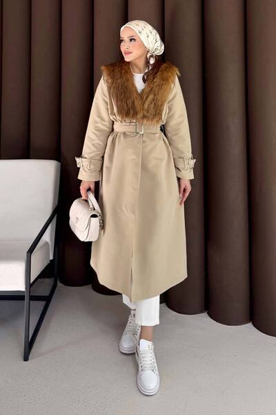 Melike Tatar Γούνινο μακρύ παλτό 32-3724