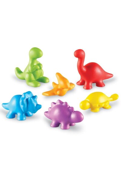 Learning Resources Set pentru sortat si numarat - Dinozauri jucausi (72 piese)