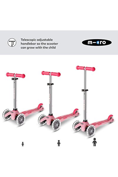 Micro ® | Mini Deluxe Glow LED Scooter 3 Wheels Kids | Glow in the Dark | Wheels with LED Lighting |