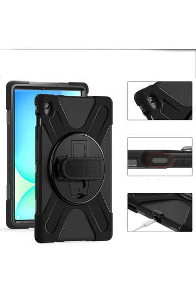 UnDePlus Samsung Galaxy Tab S10 Fe+ Plus 13.1Inch Defender Strap-On Armored Tank Case