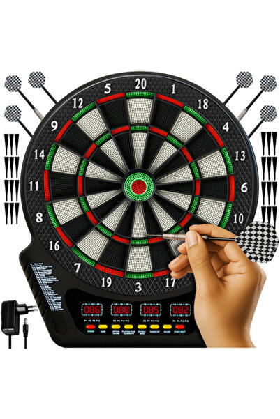 zola Darts electronic 1-16 jucatori, 4 afisaje LCD, 6 sageti, 24 varfuri, 27 ...