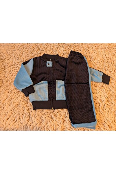 Handmade Minis Boutique Compleu velur Handmade Minis Boutique, bleumarin cu turcoaz