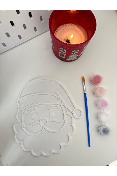 By Selen Suyolcu Yılbaşı Temalı Noel Baba Çocuk Boyama Plakası