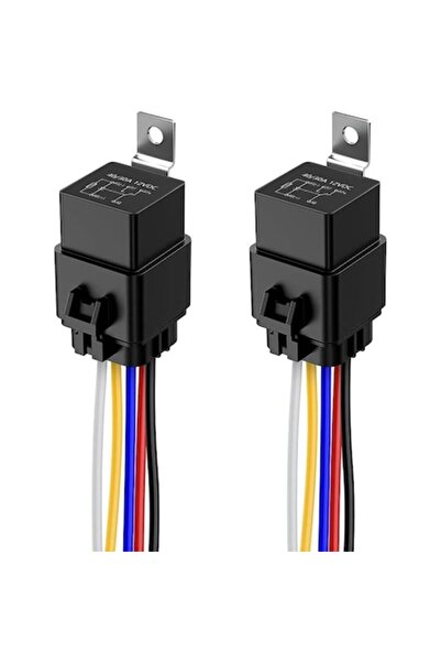 Gebildet Set de 2 relee SPDT impermeabile de 12V 40/30A, tip Bosch, cu 5 pini...