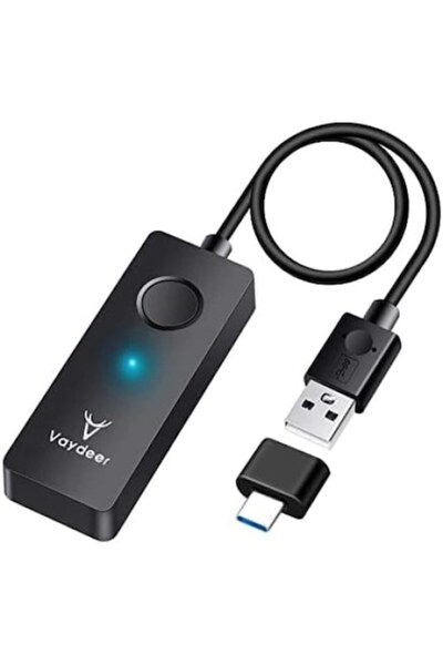 VAYDEER USB Mouse Jiggler with USB-C adapter, plug and play, on/off button, simulates mouse movement