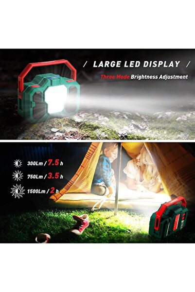 HYCHIKA Portable Camping Radio with Bluetooth, 1500 lm LED Lantern, 8000 mAh Powerbank