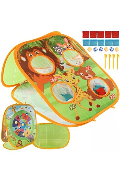 zola Joc 3 in 1 tras la tinta, Aruncarea mingii, panou animalute, darts, plia...