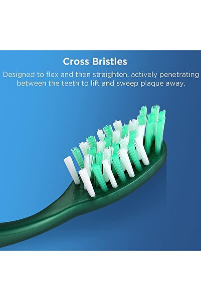 AZONEE Firm Toothbrushes for Adults, Cross Hard Bristles, 6 Count