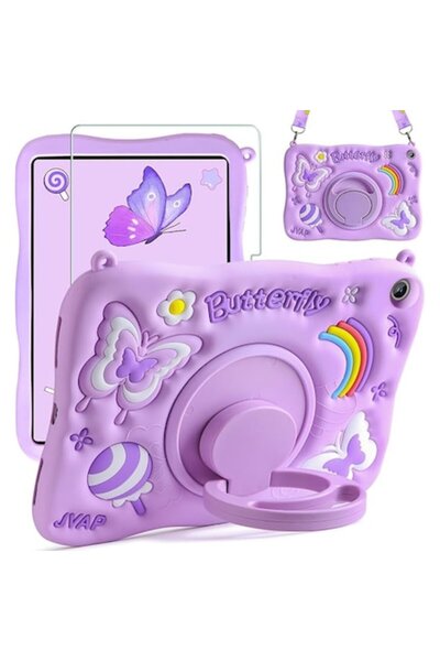 Coolden iPad 11/10/9-inch Case (10th/11th Gen 2022/2025) — 360° Rotating Stand, Shoulder Strap, Silicone,