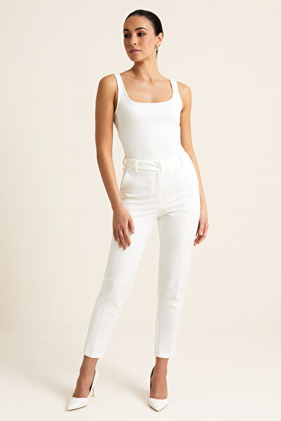 nacar çarşı Pantaloni din material textil pentru femei, cu croială clasică, l...