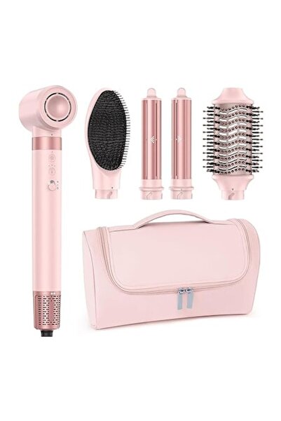 MESCOMB 5-in-1 Negative Ion Hair Dryer with Electric Brush & Curler, 110000 rpm, 23 m/s, Quiet