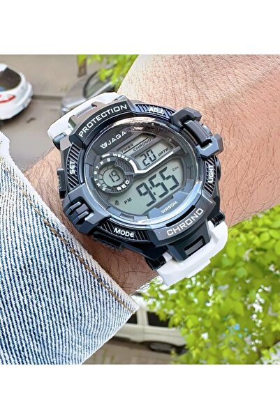 Jaga ERKEK BEYAZ SİLİKON DİJİTAL SU GEÇİRMEZ KOL SAATİ