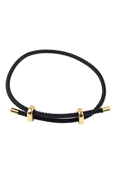 Liveyn Design Ayarlanabilir Sert Örgü İpli Metal Detaylı Bileklik