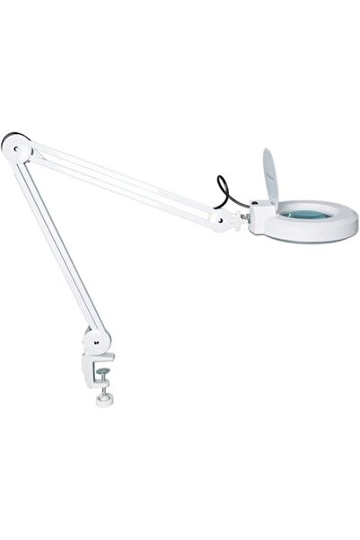 Concise Lampă cosmetică cu LED, mărire cu clemă, mărire 5x, rotație 360°, albă