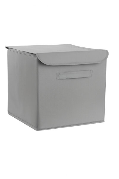 HomyJRs Gray Fabric Covered Storage Box Storage Organizer 30X30X30