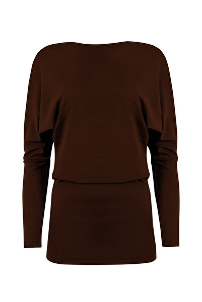 La Sarta Φόρεμα Orlina με ανοιχτή πλάτη από ζέρσεϊ καφέ