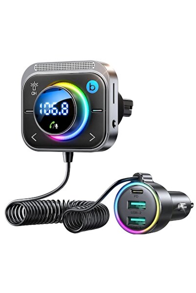 Joyroom FM Transmitter with Bluetooth 5.3, 30W PD & 18W QC, 3.5mm Jack, TF Slot, Stereo HiFi, Bass-B