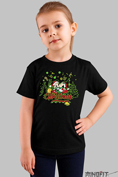 GILDAN Μπλουζάκι για παιδιά με τον Μίκυ και την Μίνι που γιορτάζουν τα Χριστο...