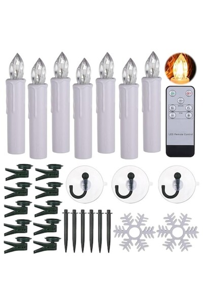Bowka Set of 40 LED Candles with Remote, IP64 Waterproof, Dimmable, Timer, Mounting Accessories