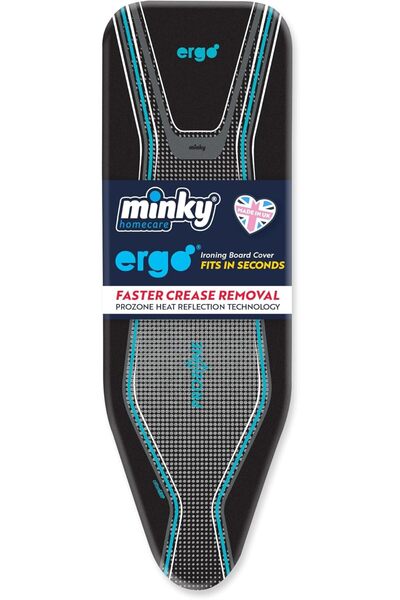 Minky Ergo Extra Thick Elasticated Replacement Ironing Board Cover, Black, 12...