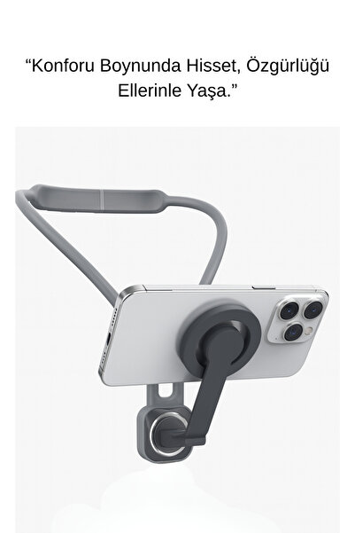 SMAYLİNG 360 ° Adjustable Magnetic Neck Phone Holder – Hands-Free Watching, Multi-Use Supported