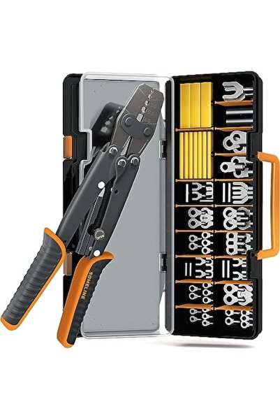 SOMELINE Set clește de sertizare 1-10 mm cu 79 de piese terminale, fire și tu...