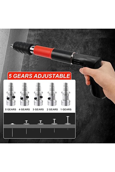 CISSIYOG Manual nail/rivet gun with 120 round nails, selfpropelled bolt fixing tool, 5 power levels