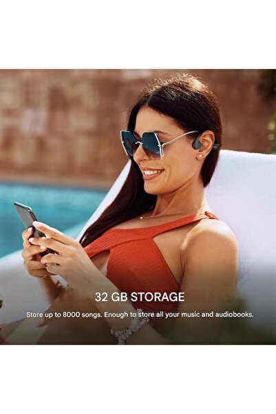 Relxhome Căști cu conducție osoasă 2 în 1 cu player MP3, Bluetooth 5.4, 32 GB, IPX8