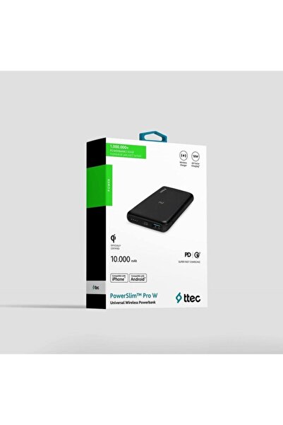 Powerslim Pro W 10.000mah Qı/pd/qc 3.0 Taşınabilir Hızlı Şarj Aleti / Powerbank Siyah (2bb179s)