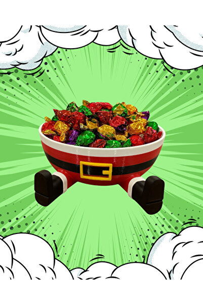 shop Noel Baba Şeklinde Kase Çerezlik Şekerlik Yılbaşı Kasesi 3D