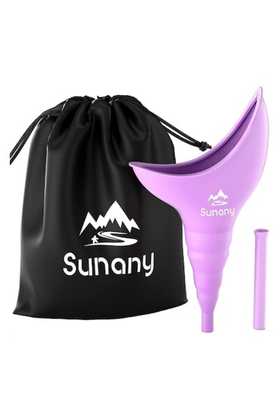 Sunany Pisoar feminin tip pâlnie din silicon, portabil, reutilizabil pentru a...