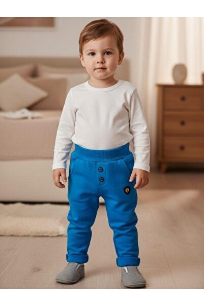Zekids Boys' Cotton Elasticated Double-Legged Sweatpants