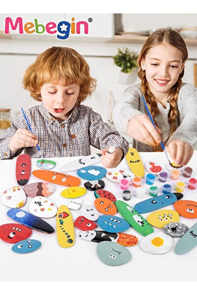 MEBEGIN مجموعة رسم الصخور الفاخرة مع 12 لونًا و24 بطاقة، ولوازم فنية غير سامة...