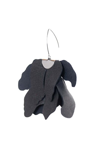 HAIArt Large flower earrings - Anthracite gray with glitter