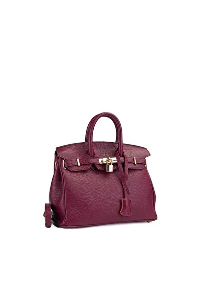 Kendall genuine leather handbag, Burgundy