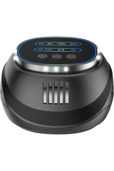 Wenosda Repelent cu ultrasunete anti-dăunători 360° cu lumini LED, 300 m, 4 moduri, negru