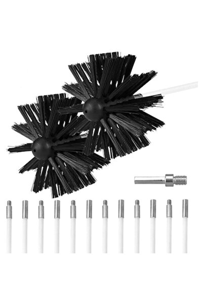 Linkstyle Kit de curățare a coșului de fum cu perie, asamblare ușoară, pentru sobe, centrale termice, șeminee, 5 m