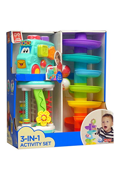 Little Learner Set 3 in 1 - Autobuz cu sortator, cilindru & turnulet cu bile