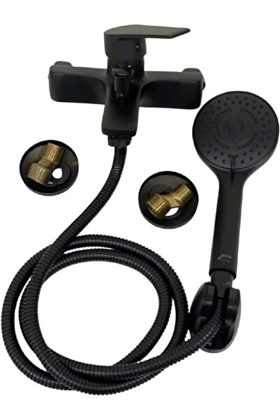 Generic Full shower mixer faucet with handheld shower, hot/cold – Black